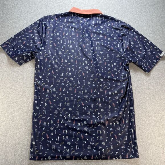 Smith And Quinn Golf‎ Polo All Over Print Bogey Cart Medium Stretch Active *Read - Picture 6 of 10